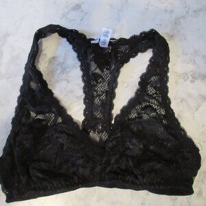 Cosabella Bralette Bra M Black Racerback Lace Wire Free Wireless